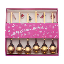 Home Christmas Decorations Metal Coffee Fork Stirring Spoon Christmas Table Decorations New Year, Christmas Forks