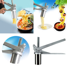 Manual Pasta Maker Stainless Steel with 7 Noodle Cutters, Compatible with KitchenAid, for Spaghetti, Lasagne, Fettuccini, Tagliatelle