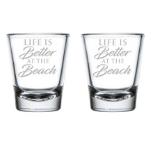 Set of 2 Shot Glasses 1.75oz Shot Glass Life Is Better At The Beach