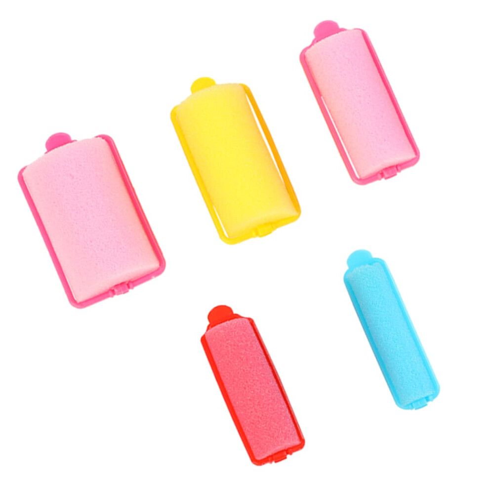 Sponge Hair Curlers Set Heatless Soft Rollers for Natural Curls and Overnight Styling Random Color