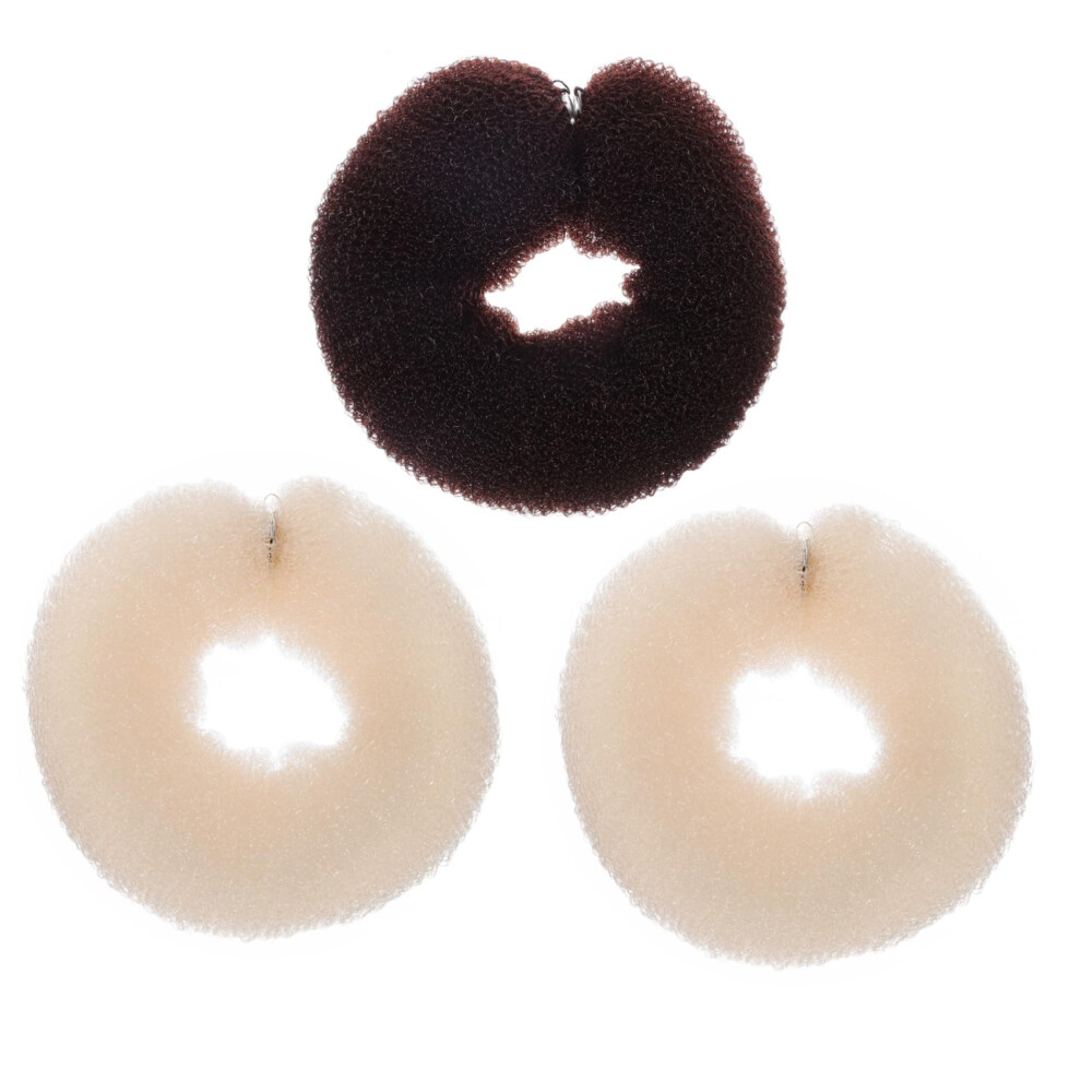 3Pcs Nylon Hair Bun Maker with Copper Buckle, DIY Hair Styling Tool for Quick and Secure Updos