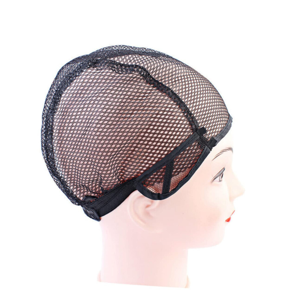5PCS Black Adjustable Mesh Wig Caps for Wig Making Hair Styling Breathable Stretch Fabric