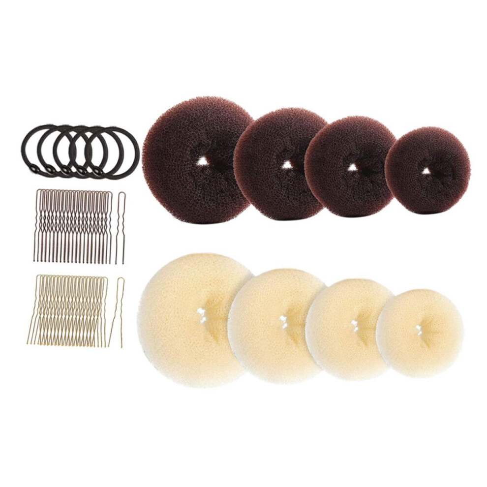 Unisex Hair Bun Maker Set With U Shaped Pins And Hair Ties For Easy Updos, Secure Hold And Volume