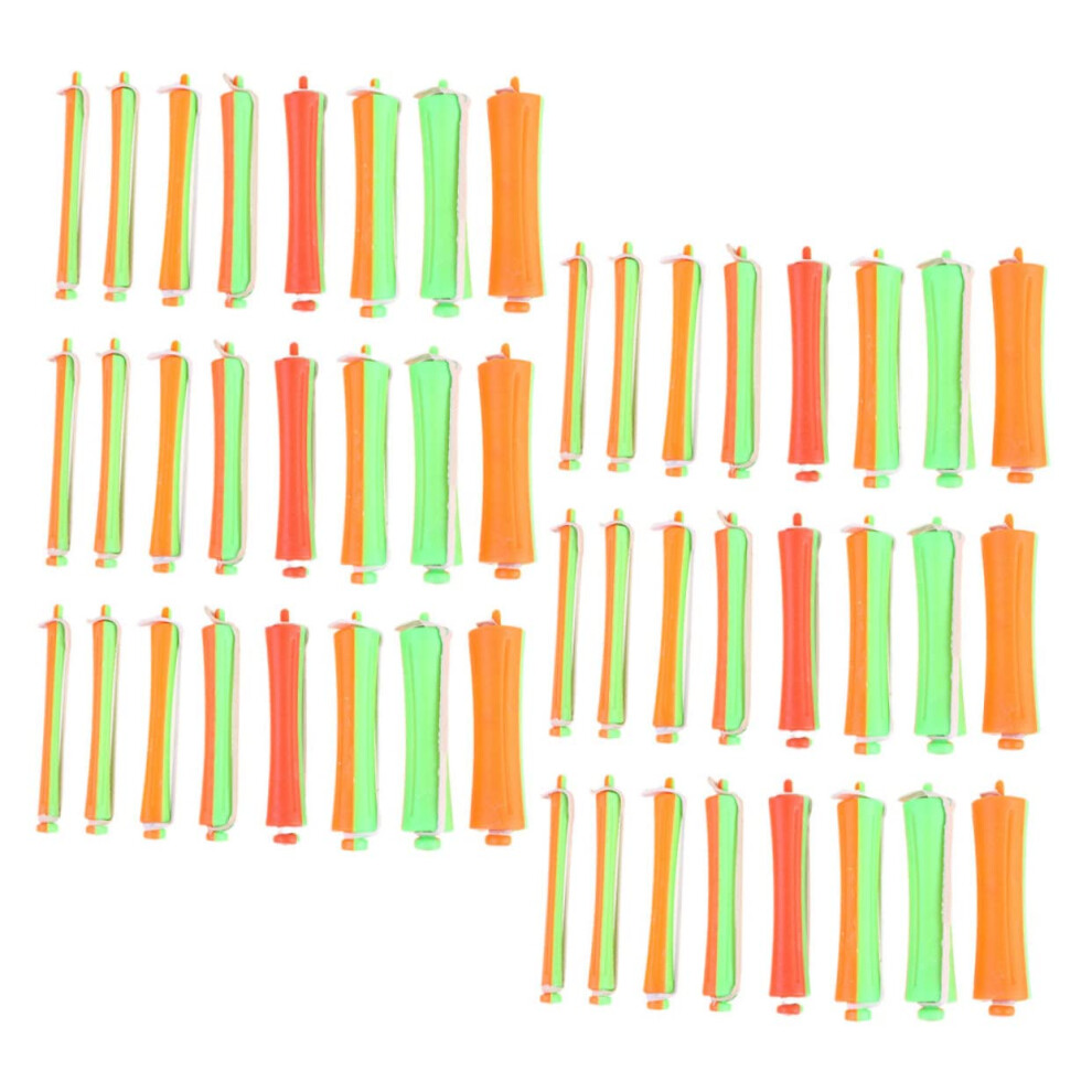 Cold Wave Perm Rods Set 80 Pack with Rubber Bands, Multiple Curl Sizes, NoHeat DIY Hair Styling