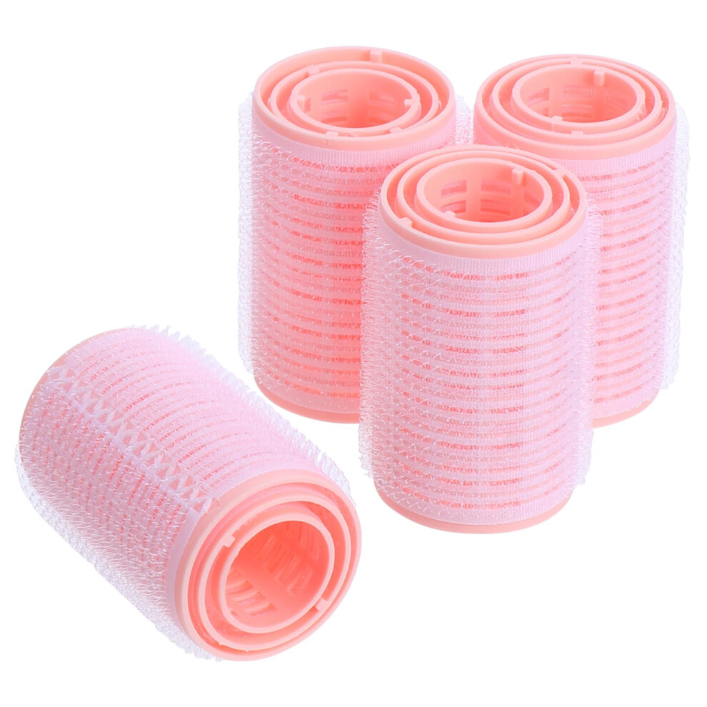Pink Self Grip Hair Rollers Set 12Pcs No Heat Hair Curlers For Volumizing Curls And Waves
