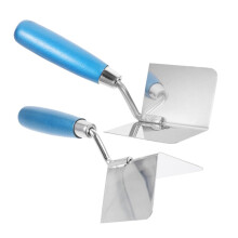 2pcs Drywall Corner Trowel Stainless Steel Plastering Tool with Ergonomic Grip for Inside Outside Corners