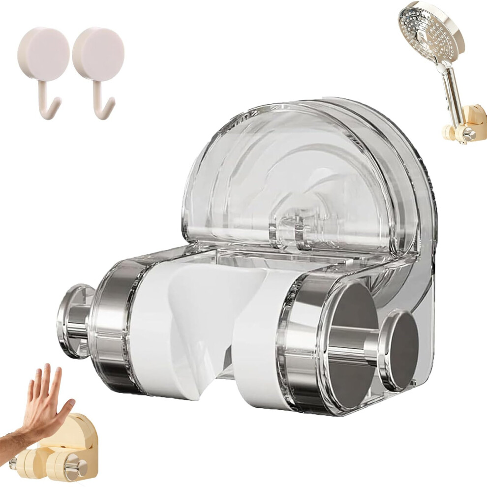 Suction Cup Shower Head Holder Nodrill Adjustable Height And Angle Wall Mounted Universal Fit 9053599964766