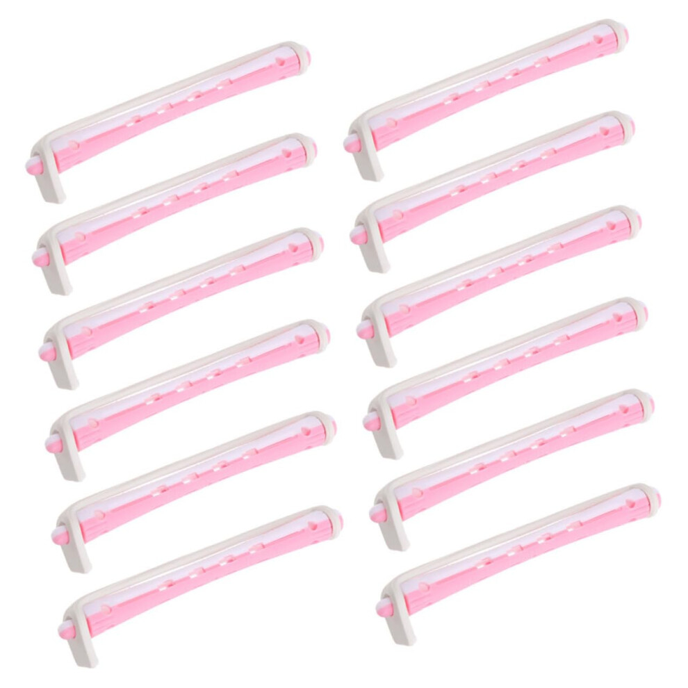 Pink 24Pcs Hair Rollers Curling Rods For Fine Hair Easy Blowout Styling Perm Kit