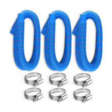 3Pcs Pool Pump Hose 1.25 Inch 59 Inch for Above Ground Pools with Durable LeakResistant Design and Metal Clamps