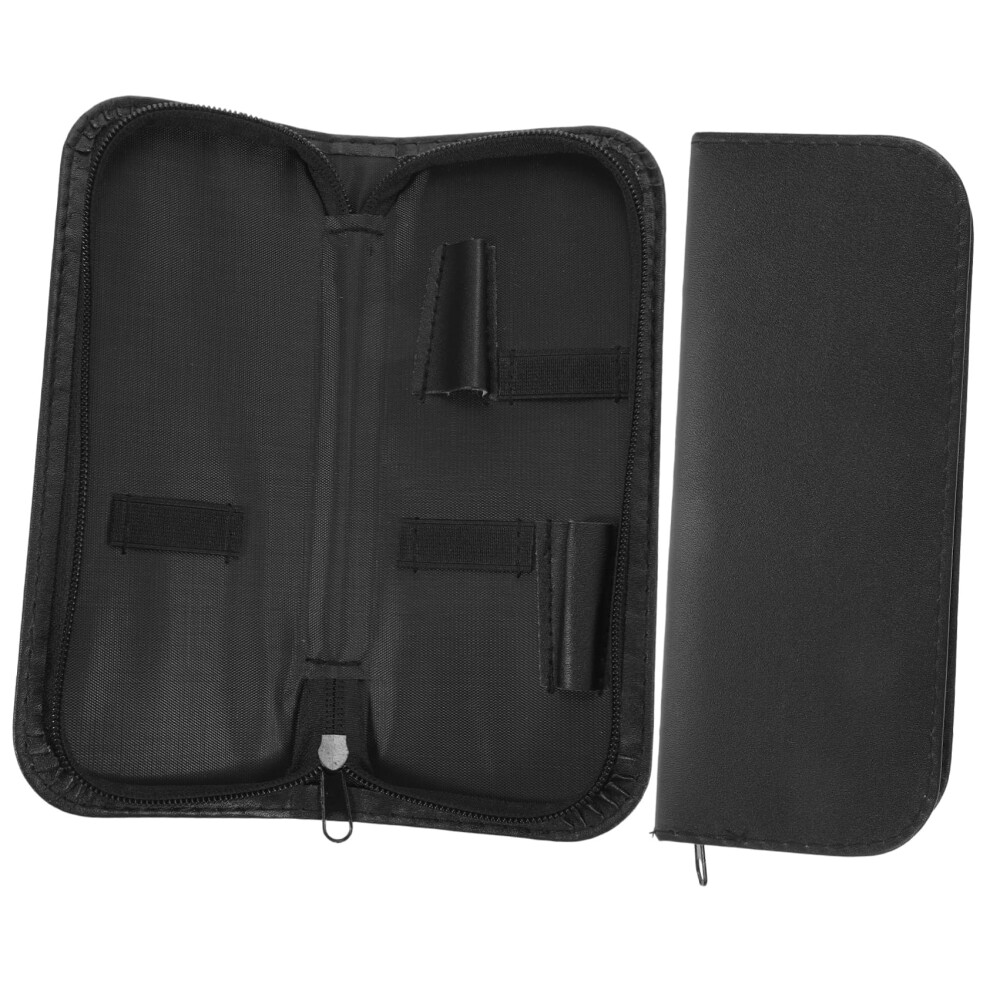 2pcs Hair Scissors Case PU Leather Barber Shears Holder for Salon or Travel Stylists