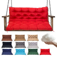 Waterproof Porch Swing Cushion with Backrest for 23 Seater Outdoor Bench, 4Inch Thick, Red