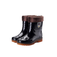 Men's Waterproof Rubber Boots with AntiSlip Sole and Removable Warm Sock for Fishing Gardening 8.5 Black
