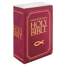 Bible Pillow with Inspirational Scripture, Book Shaped Plush Cushion for Sofa and Bed, Red