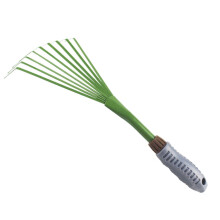 2Pcs Heavy Duty Garden Rake Set with Long Handle, 9Teeth Metal Rakes for Leaves and Pet Waste