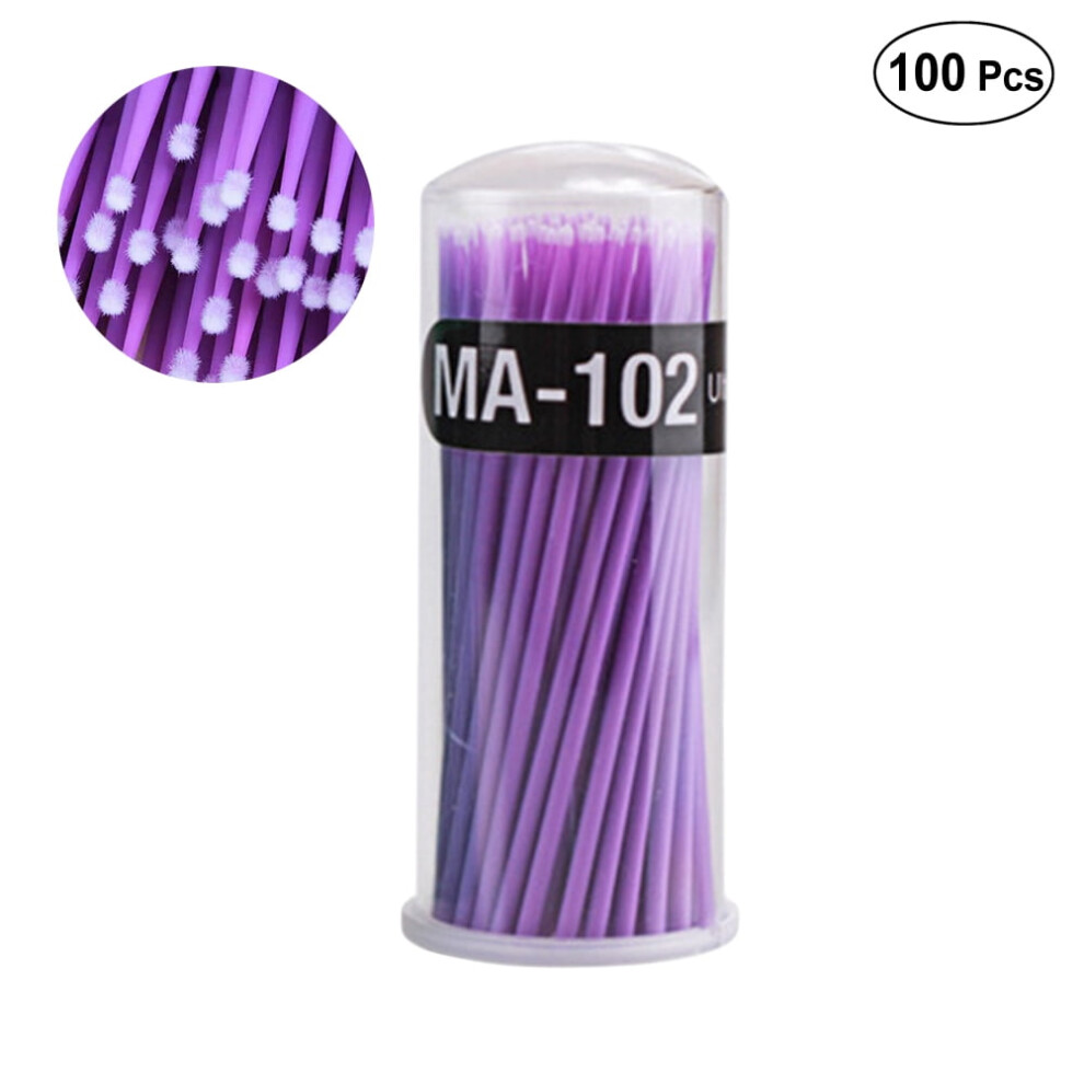 100Pcs Grafting Eyelash Cotton Swabs Lint Brush for Eyelash Makeup Micro Brushes Disposable Individual Eyelash Tampon Micro Eyel