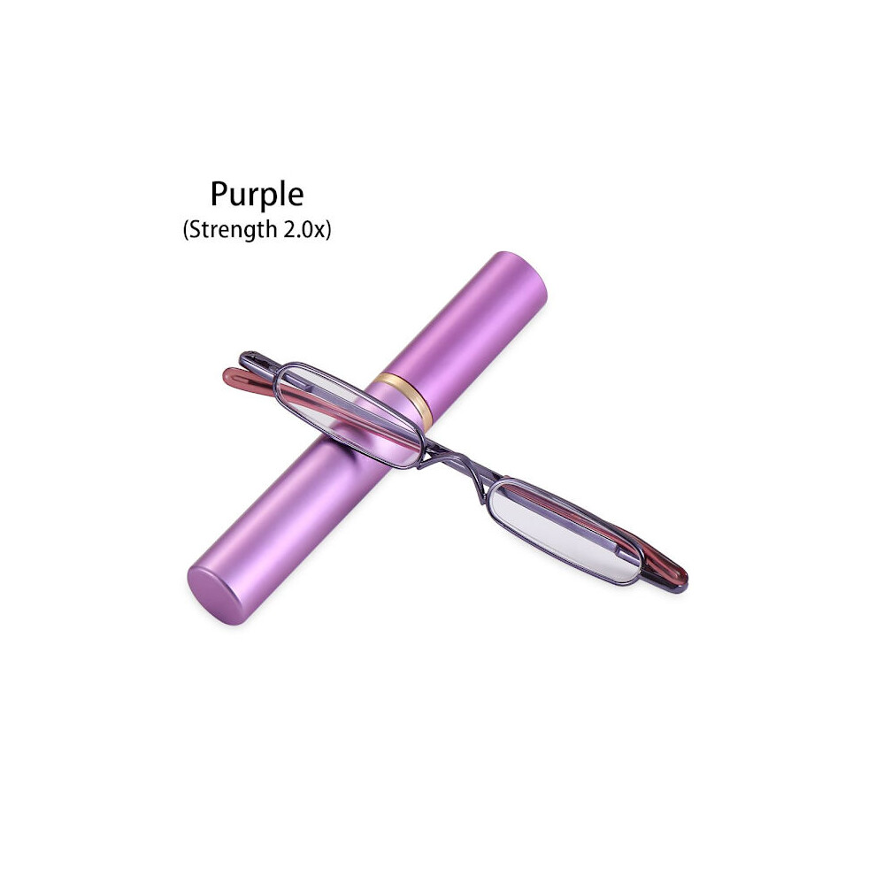 Purple Mordely Slim Pen Reading Glasses Slim Reading Glasses Little Strength Strength 2.0X