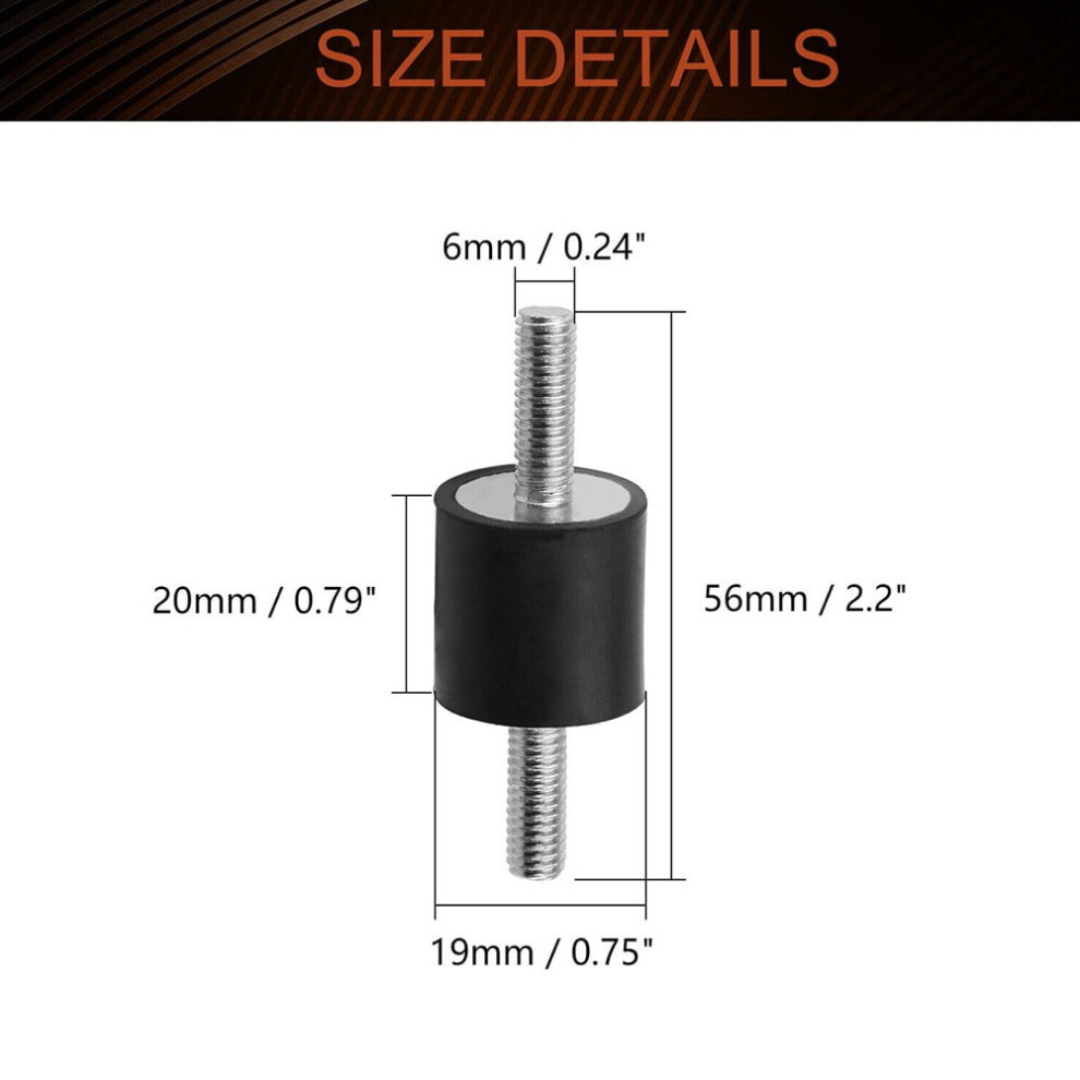 Damifu -M3 M5 M6 Male To Female Thread Rubber Shock Absorber Crash Pad Damper Anti Vibration Isolation Mount For Welding Machine 9180479507581