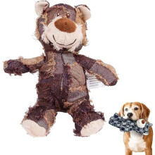 Indestructible Sturdy Bear, Dog Stuffed Animal Chew Toy, Dog Squeak Toys for Aggressive Chewers Large Breeds (Color: 1 pc-b) Dark Purple