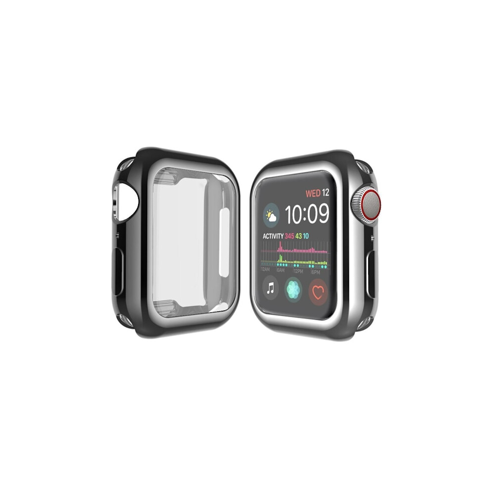 Full Coverage Case For Compatible With Apple Watchwith Apple Watch 4/5/6/Se Screen Protector 44Mm Black 9180479509394