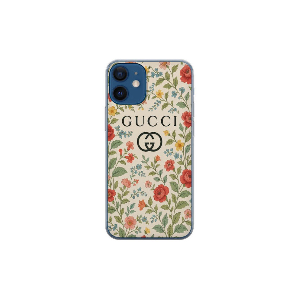 Compatible With Apple Compatible With Iphone 12 Mini Transparent Case Gucci Flowers Floral Pattern Fashion 9180479509318