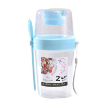 Breakfast Salad Cup Oat Cup Portable Fruit and Vegetable with Fork Lid D Q8B5