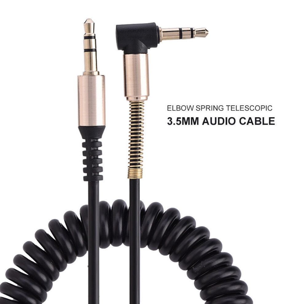 Susuchens 3.5Mm Male To Male Spring Audio Aux Cable Headphone Speaker Cord For Phone Car Gold 9557311191473