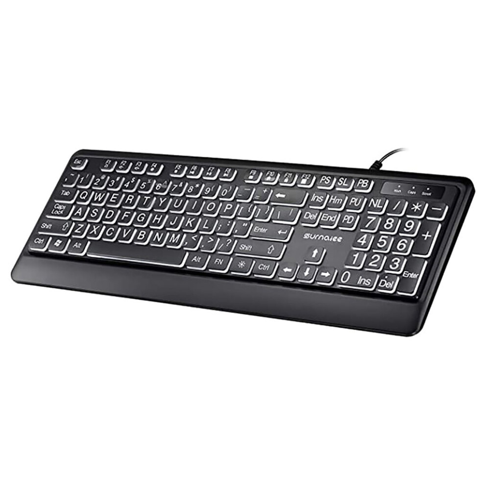 Large Print Keyboard Usb Wired Computer Keyboard With Backlight Colors 104 Keys 9557311192135