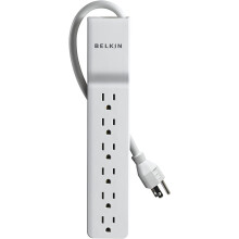 6-Outlet Commercial Power Strip Surge Protector, 6ft Cord, 720 Joules, White