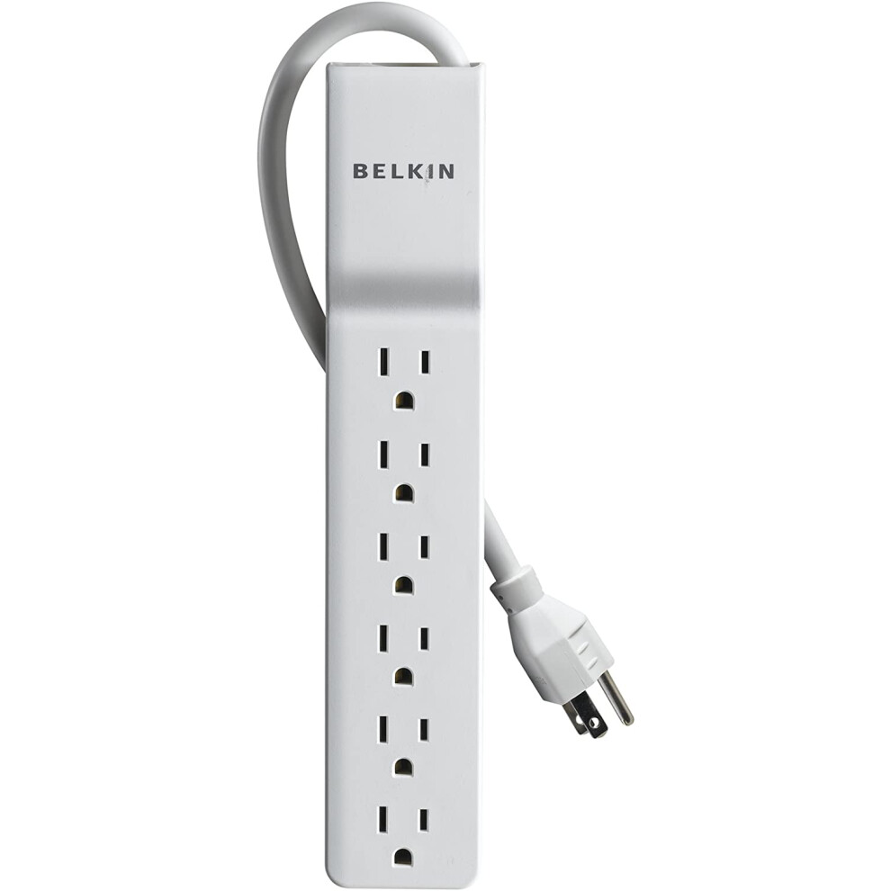 6-Outlet Commercial Power Strip Surge Protector, 6Ft Cord, 720 Joules, White 9557311192067