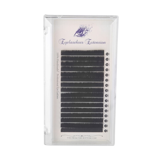 16 rows/trays individual natural soft false eyelash extensions long false eyelashes 0.05 D
