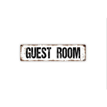 Guest Room Sign Rustic Metal Street Sign or Door Name Plate Plaque Size: 4 x 16 Inch