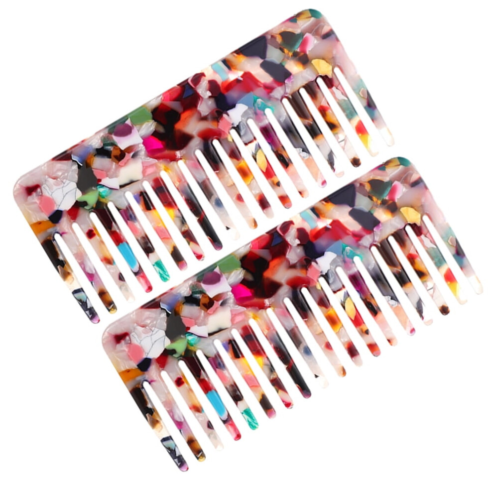 Unisex Comb 2 Pcs Curly Hair Tooth For Curls Anti-Static Fashion Acetate Sheet