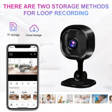 SUSUchens Security Camera Night Vision Motion Detection 360-degree Rotating Surveillance Camera for Indoor Outdoor Black