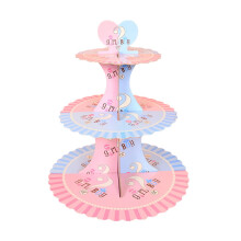 Eease Cupcake Paper Stand Holder 3 Layer Cardboard Plate Tower Buffet Dessert Stand