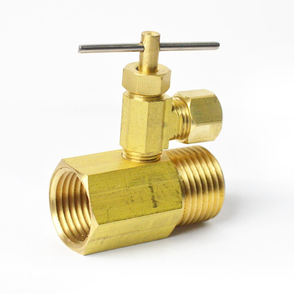 Thrifco Plumbing 4408878 3/4 Inch Mip X 3/4 Inch Fip Ice Maker Adapter With 1/4 Inch Angle Needle Valve 9418476341670