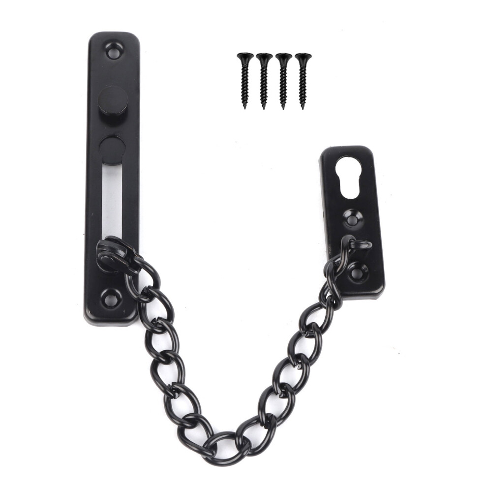 Vifer Stainless Steel Durable Anti-Theft Chain Lock Security Guard Inside Door Home Hotel Stainless Steel Chain Lock(1#-Black) 9130661621342