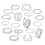 18pcs Ring Set Knuckle Ring BLACK black 6