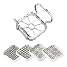5 in 1 Vegetable Cutter with Steel Blade, Fruit Slicer Chopper, Kitchen Accessories, compatible with Apple Watermelon Potato Cutter
