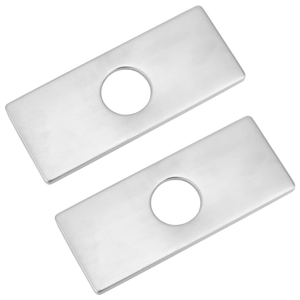 2Pcs 34.5Mm Hole Covers Deck Plate For Bathroom Faucet, 304 Stainless Steel Sink Cover Plate, Rectangle 3-To-1 Escutcheon Plate Compatible With 9130661622622