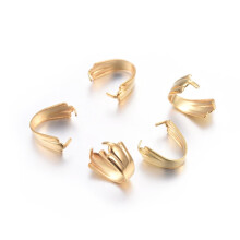 10pc 304 Stainless Steel Snap on Bails Golden 10.5x10.5x5.5mm Pin: 1mm