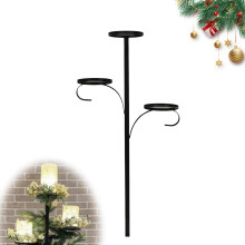 Christmas Tree Topper Shelf, 36.6in Tall ThreeTier Black Iron Display Stand for Holiday Décor