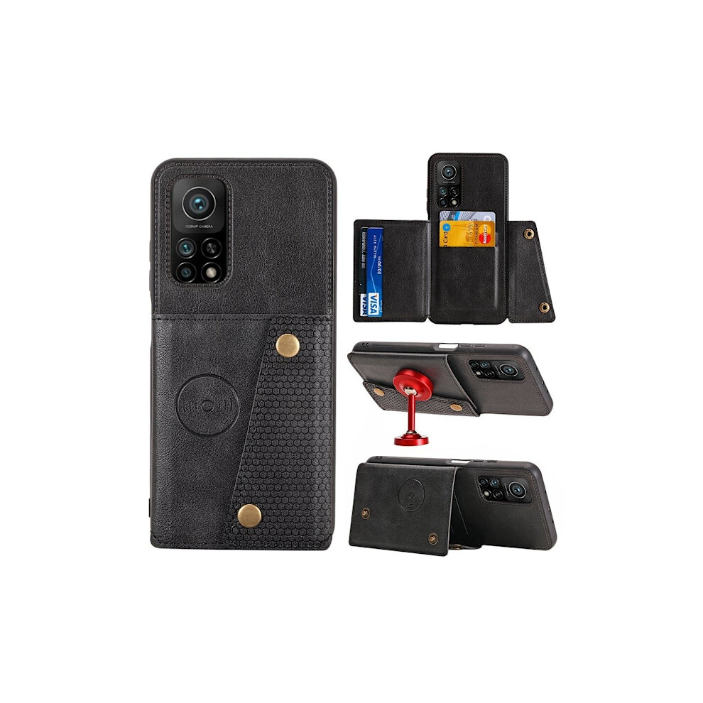 Compatible With Xiaomi Mi 10T Pro - Case With Card Holder Black 9170372852932