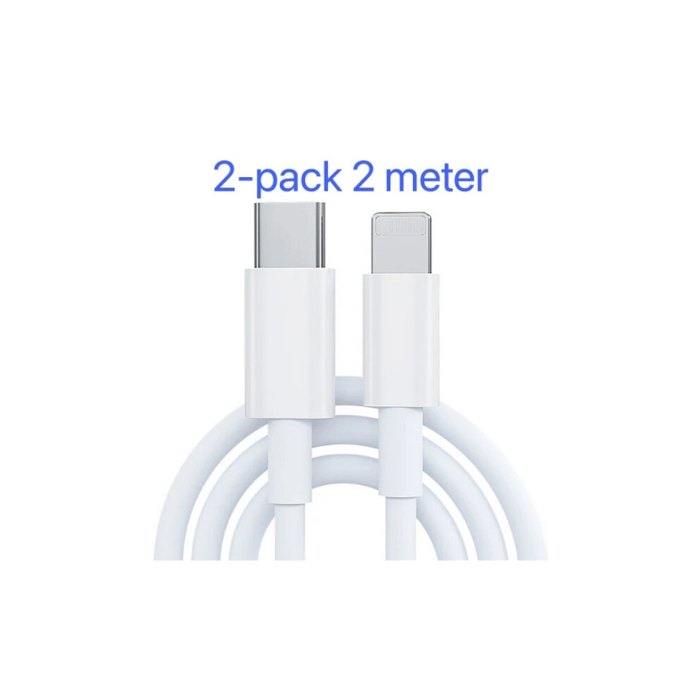 2-Pack 2M Usb-C To Lightning Cable For Compatible With Iphone White 9170372852697