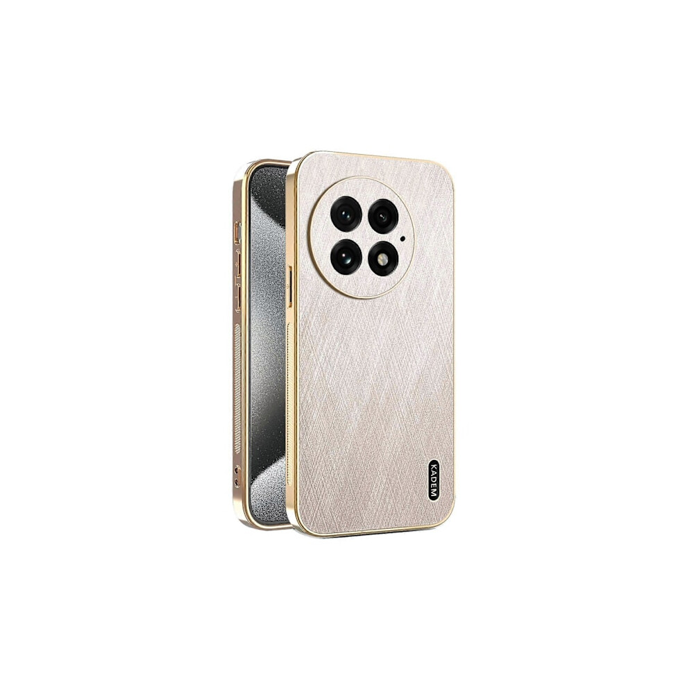 Kadem Case For Compatible With Oneplus 13 Electroplated Silk Texture Pu+Tpu Phone Back Multicolor Gold 9170372853007