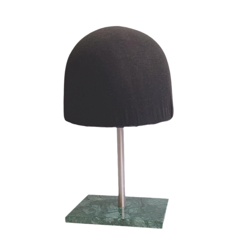 Unisex Black Wig Stand With Stable Marble Base Dome Mannequin Head For Wigs And Hats,