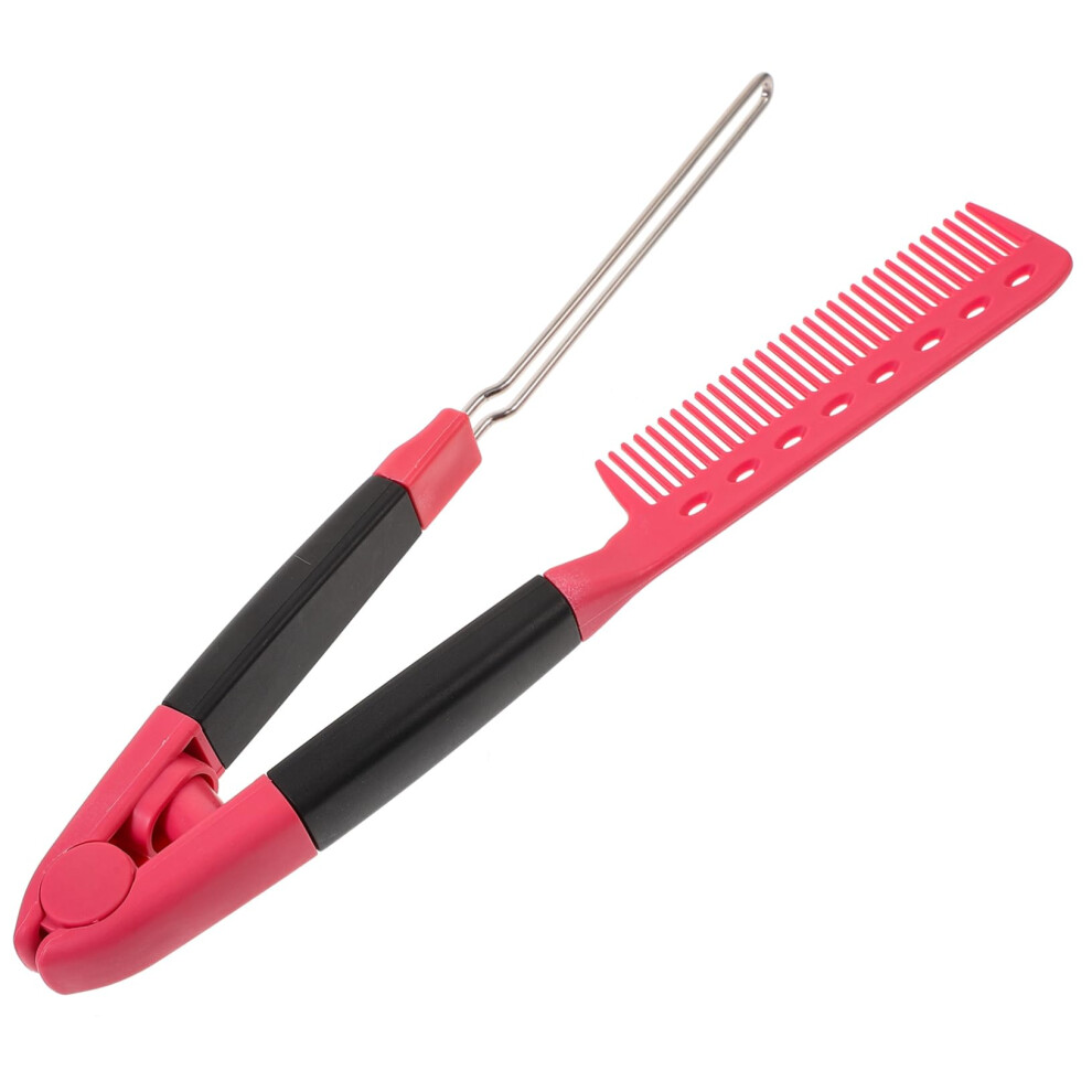 Unisex Hair Straightening Comb With Ergonomic Grip, Professional Barber Tool For Hair And Beard Grooming