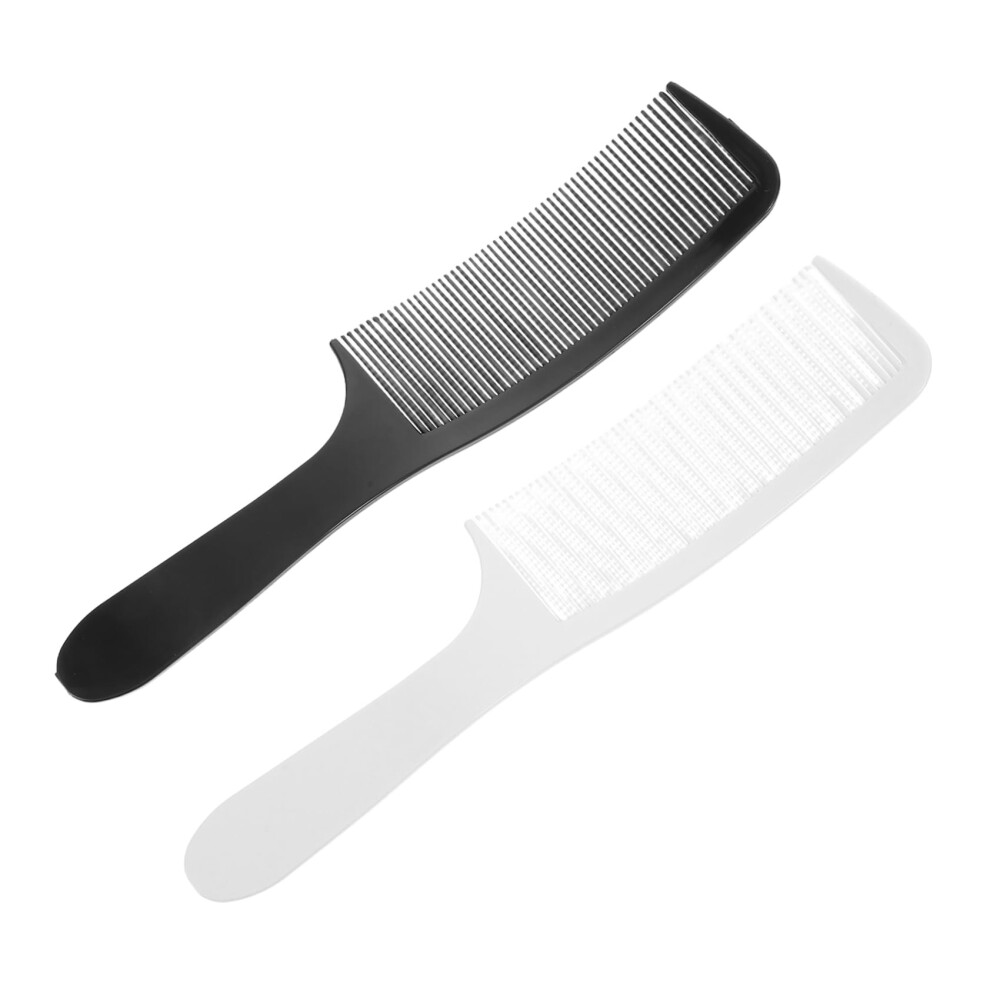 Curved Barber Comb for Fades, Professional Hair Cutting Comb with Ergonomic Design, Black and White Set