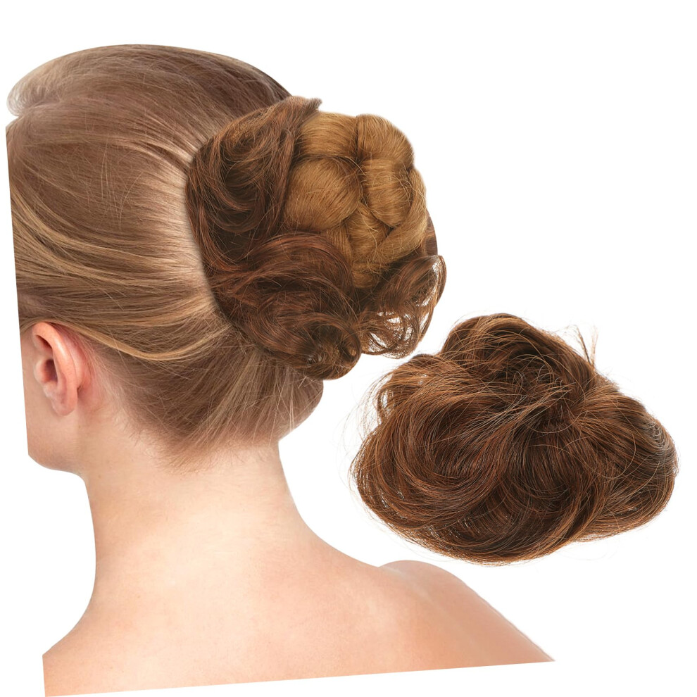 Unisex Messy Bun Hairpiece For Women Synthetic Curly Updo Extension With Elastic Band And Natural Volume