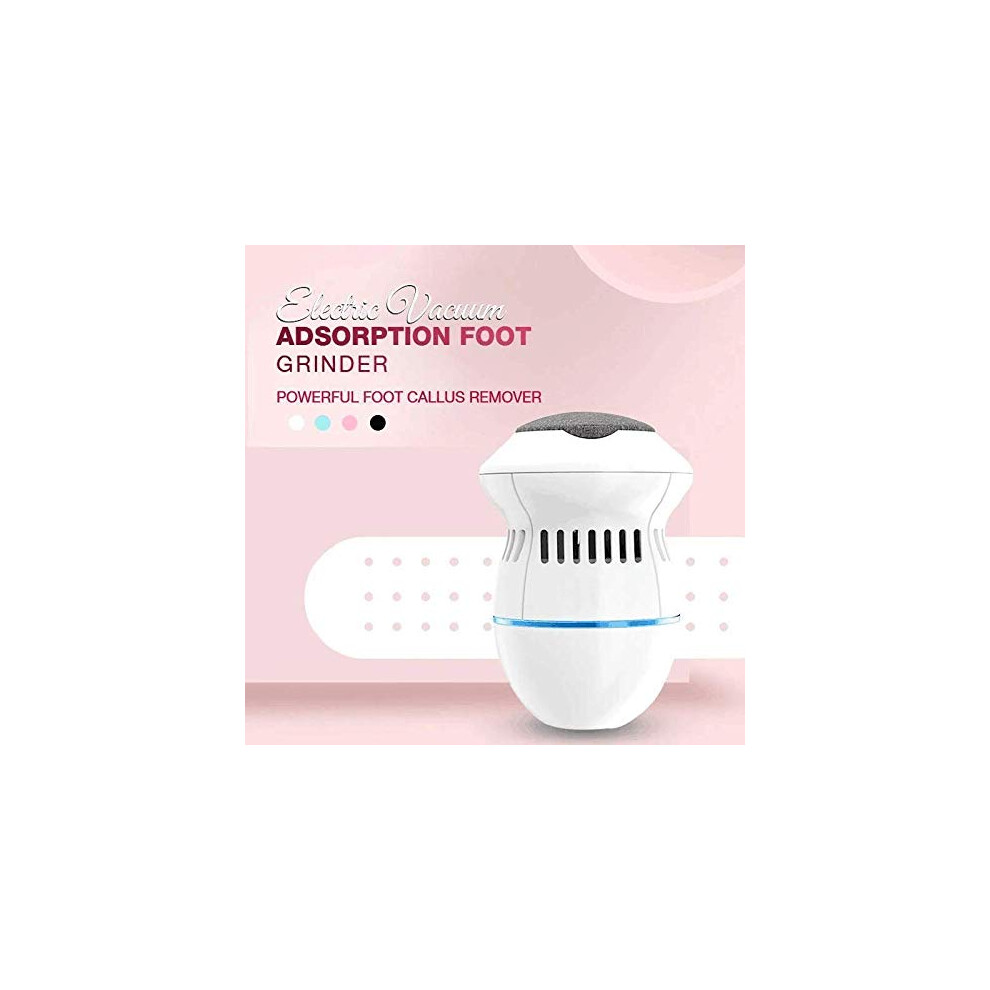 White Electric Foot File With Vacuum Dust Collection, Usb Rechargeable Dualspeed Callus Remover Â