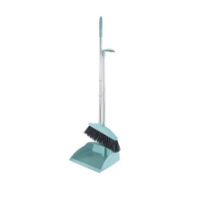 Broom and Dustpan Combo Set with Long Handle, Upright Stand for Easy Storage, Compatible with Home, Kitchen, Office, Indoor & Outdoor Use